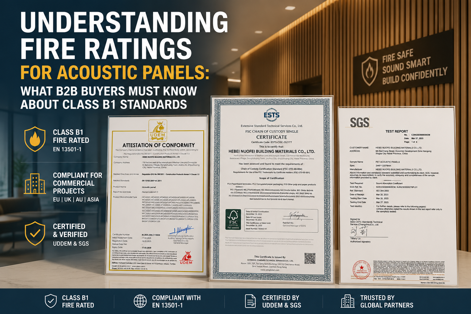 Fire Ratings for Acoustic Panels: Class B1 Standards B2B Guide | NF Decor