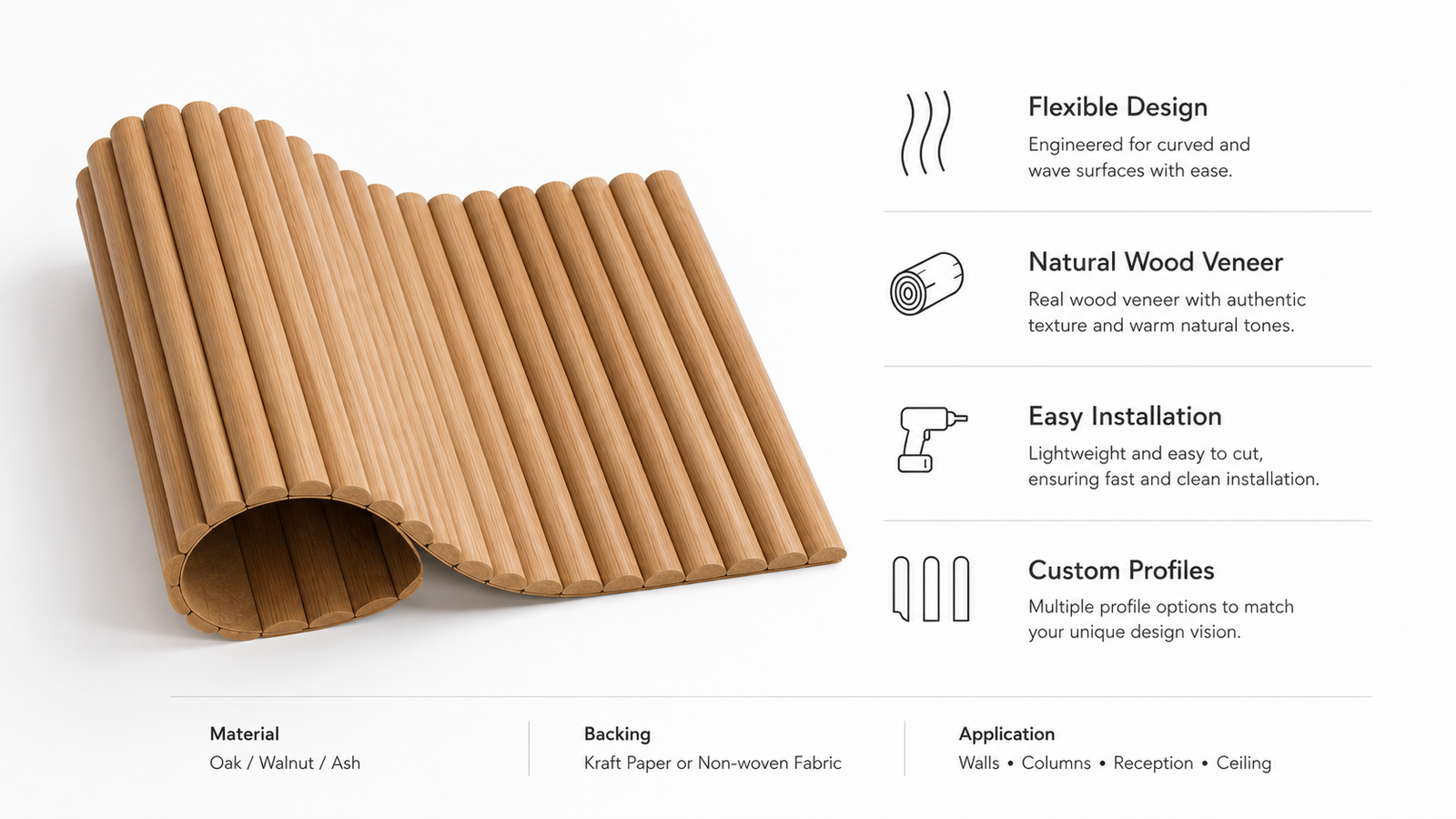 Flexible Tambour Panel Features