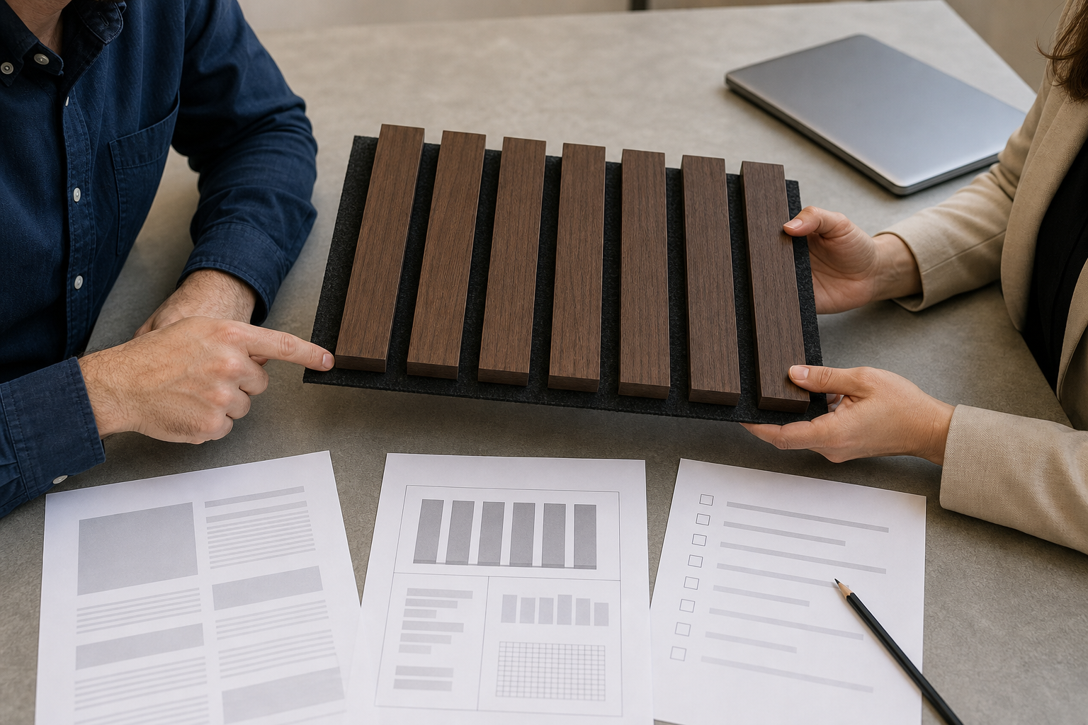 verifying wood acoustic panel construction against technical documents