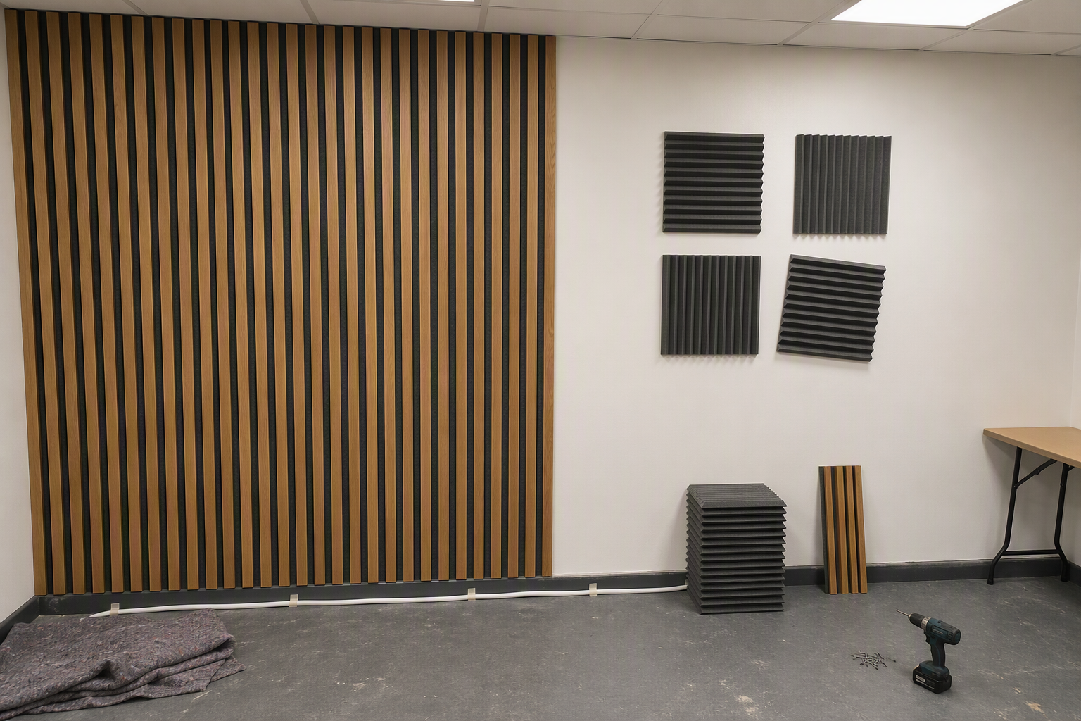 wood slat panels vs acoustic foam commercial buyer comparison